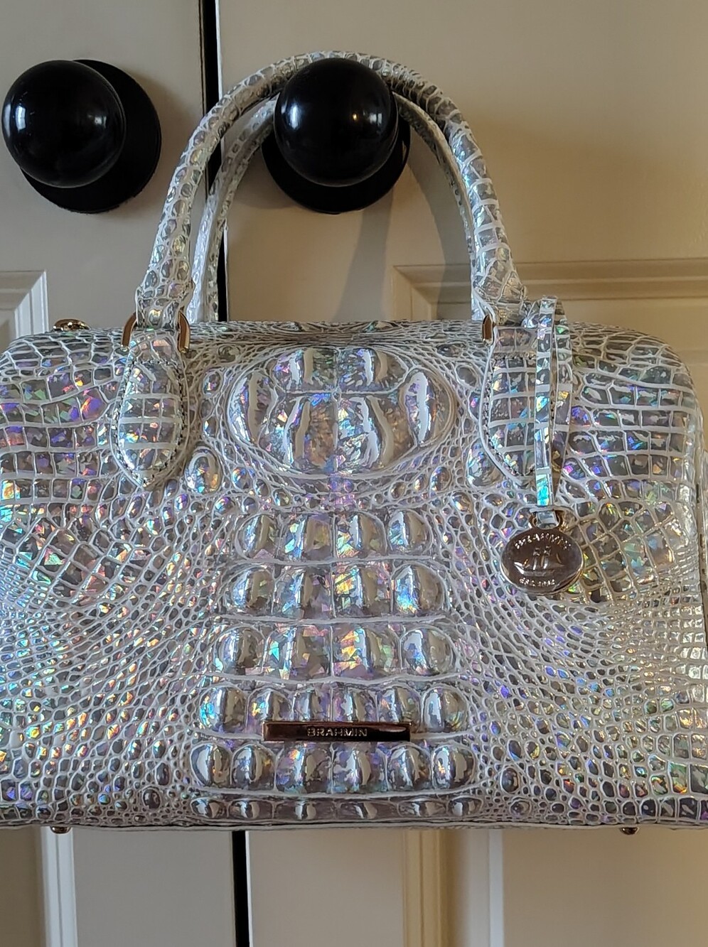 Brahmin Reflect Croc-Embossed Stacy Satchel - Picture 8 of 9